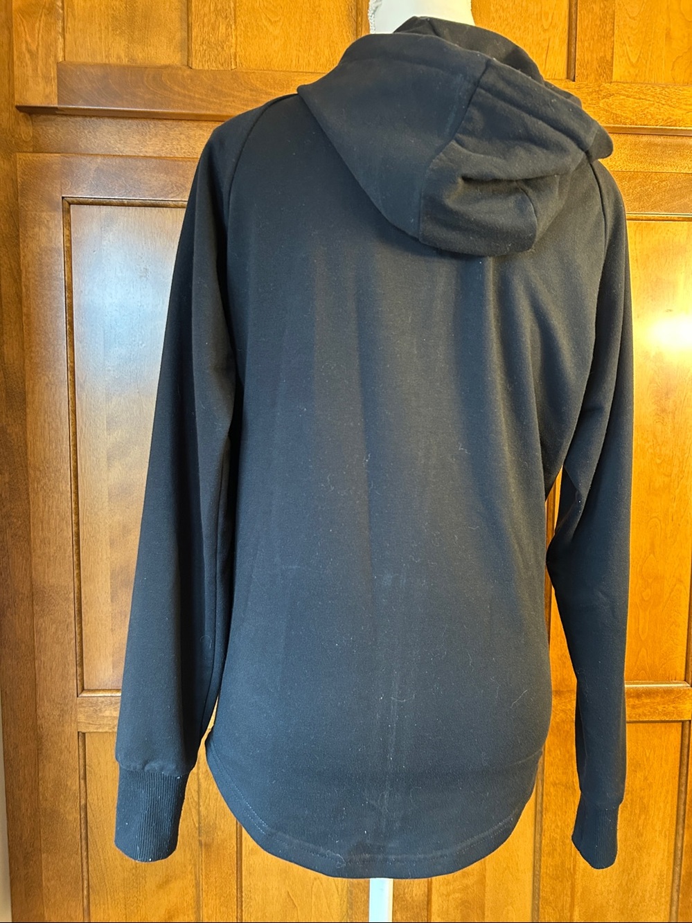 Gymshark Crest Zip Up Black Hoodie Full Length . Sz S - Picture 4 of 11